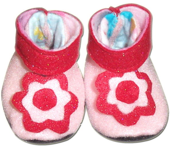 Sassy Handmade Baby Girl Booties, Pink (0-3 months)